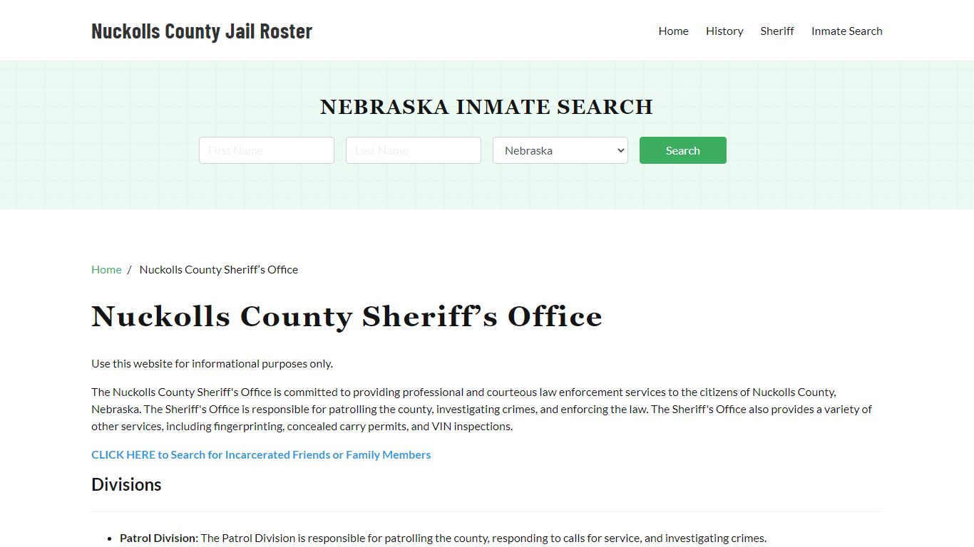 Nuckolls County Sheriff Office, NE, Arrest Warrants Search