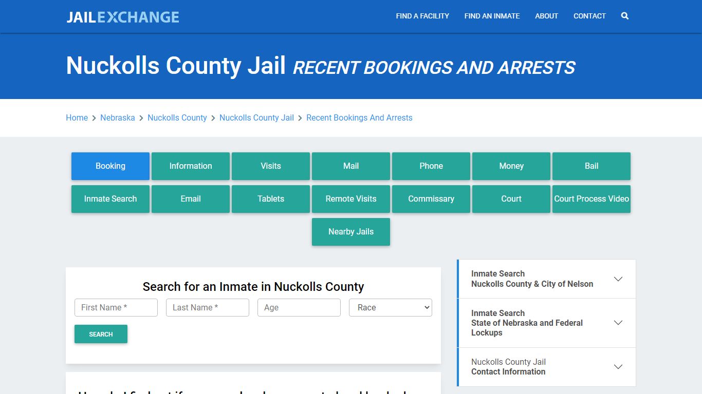 Nuckolls County Jail Recent Bookings And Arrests - Jail Exchange