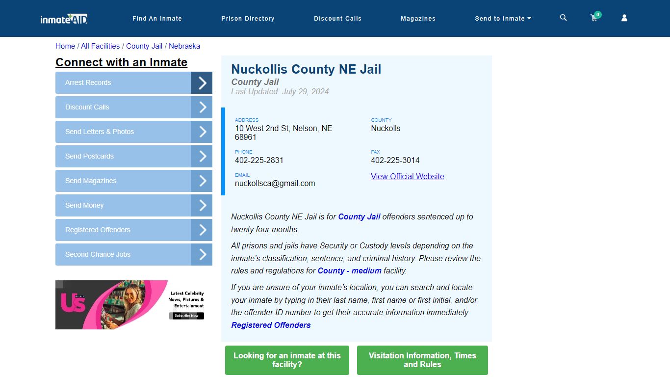 Nuckollis County NE Jail - Inmate Locator